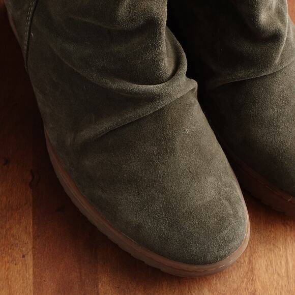 Sofft Boots Womens Size 10M Green Siri Suede Ankle Wedge Casual Preppy Side Zip - Picture 4 of 14